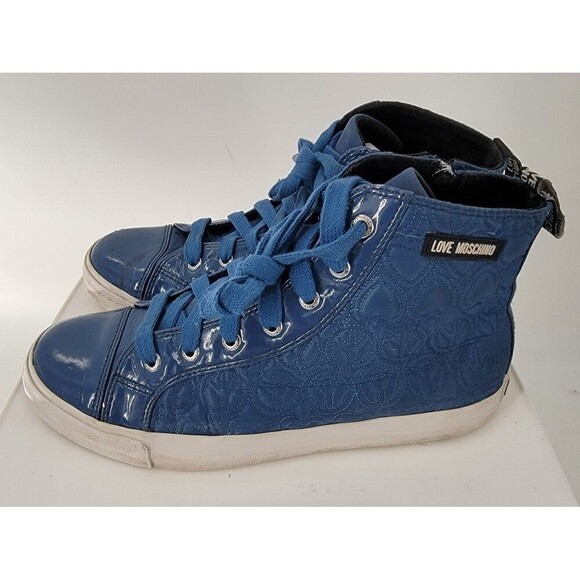 Love Moschino Quilted Hearts Peace High Top Sneakers